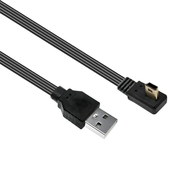 KRTYDBFZ 90 Degree USB to Mini USB Cable Silicone Flat Wire Support Fast Charging 480mbps