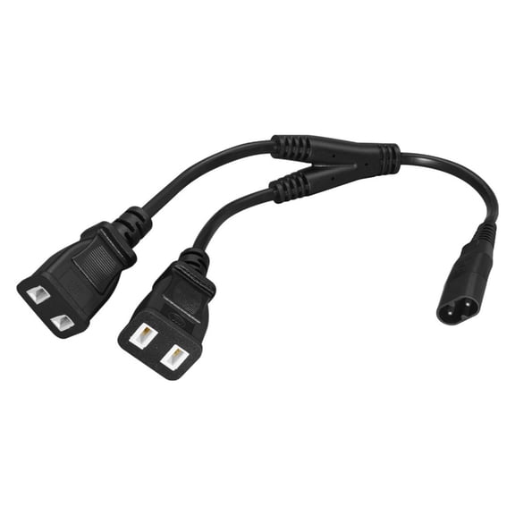 KRTYDBFZ C8 Plug to 2 Pin Socket Power Cord Power Distribution Cable Metal Texture Suitable for TV and Sound Equipment
