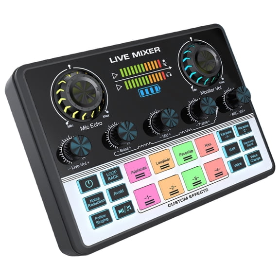 KRTYDBFZ Professional Live Streaming Sound Card With 8 Preset Effects For KTV Recording
