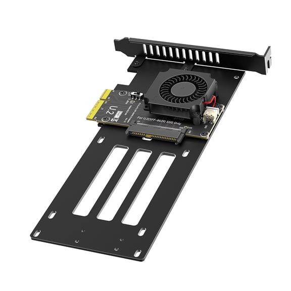 KRTYDBFZ U.2 SFF-8639 PCIe 4X NVMes SSDs Adapter Card with Fan Cooling Kit for Desktop