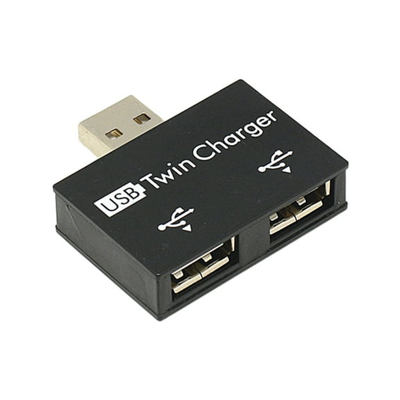 KRTYDBFZ USB 2.0 Twin Charger Dual 2 Port USB Splitter Hub Adapter Charging USB Wire Plug