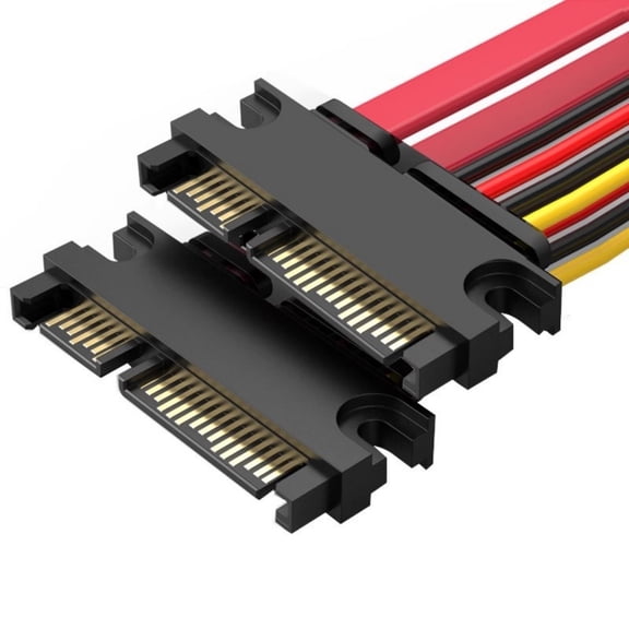KRTYDBFZ Universal Satas 15+7Pin Male to Male Adapter Cable Durability ABS PVC Construction Satas Power Data Cable Easy Installation