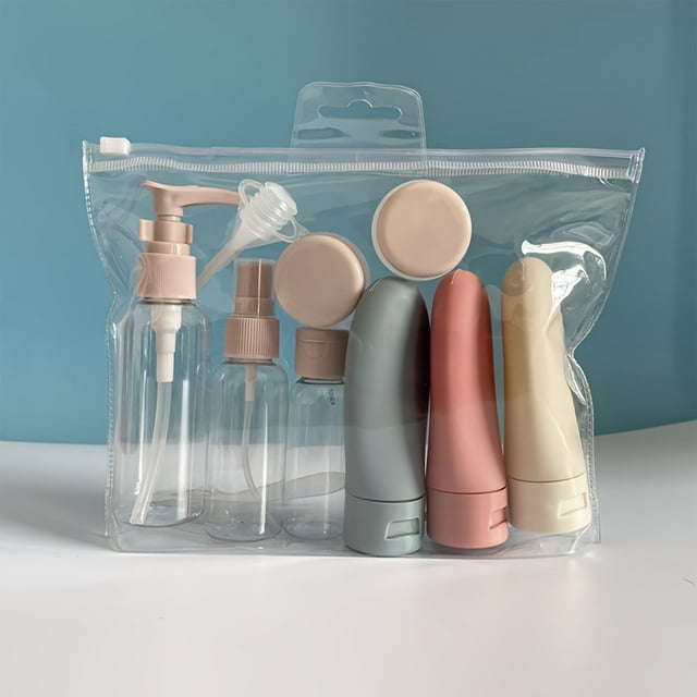 KRUEM 11pcs Travel Toiletry Bottle Set Leakproof Plastic Containers