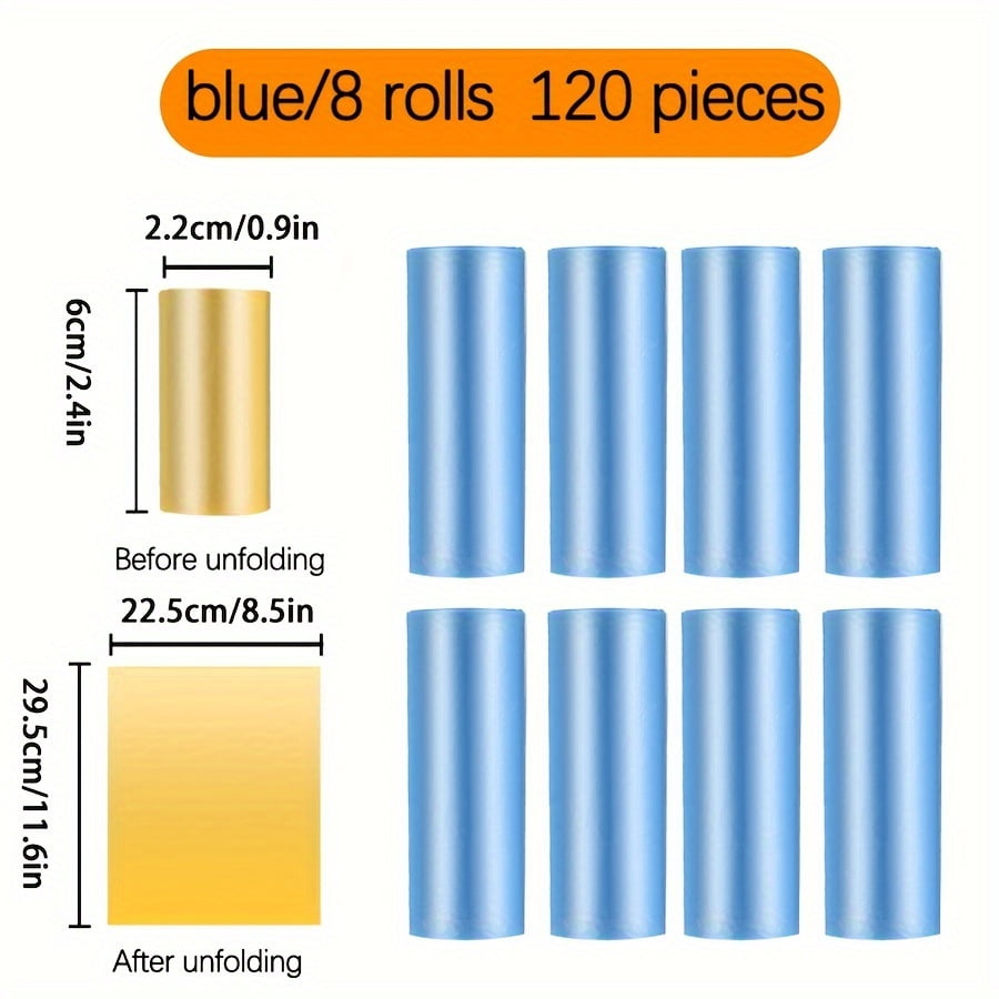 KRUEM 8Pack Small Trash Bags Ideal for Cat Litter Car Waste Office