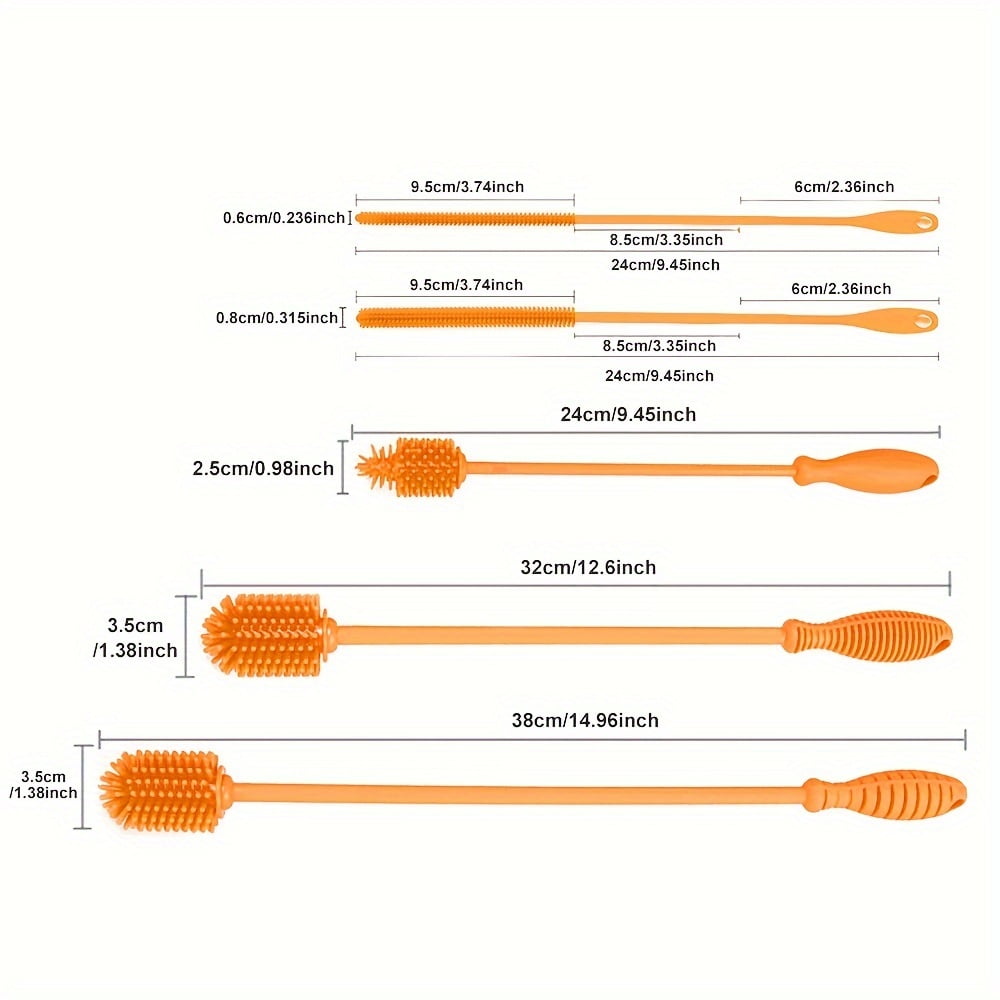 KRUEM ”EasyClean” Silicone Bottle Cleaning Brush Set Food Grade Long