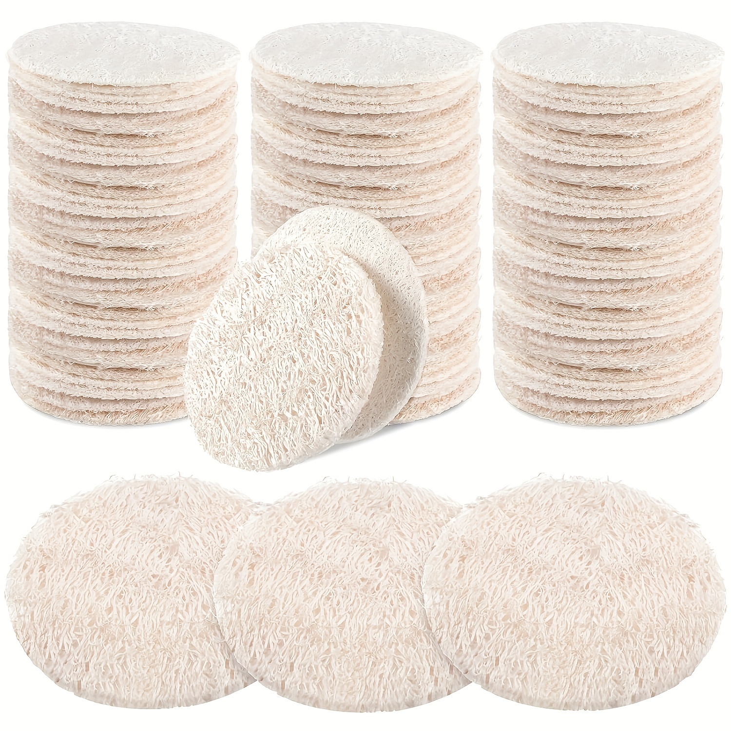 KRUEM FDGHYTBF 12/24/40 Pack Natural Loofah Sponge Exfoliating Face