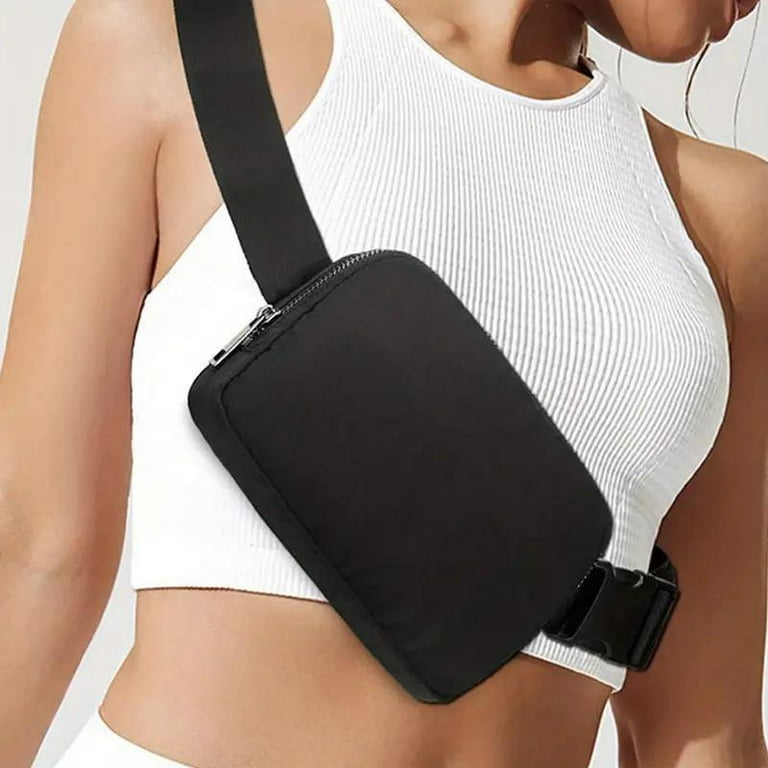 KRUEM Solid Color Nylon Belt Bag Durable Zipper Closure Adjustable Crossbody Strap Polyester Lining Sporty Fanny Pack for Active Lifestyles Walmart