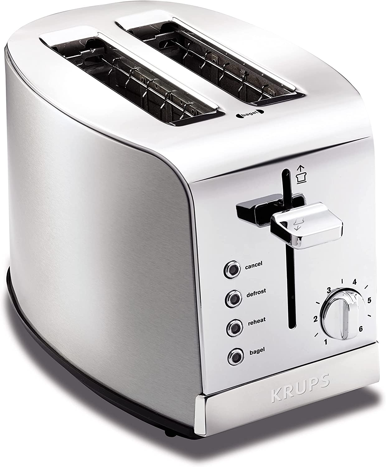 KRUPS 2 Slice Toaster with 6 browning levels and 4 easytouse