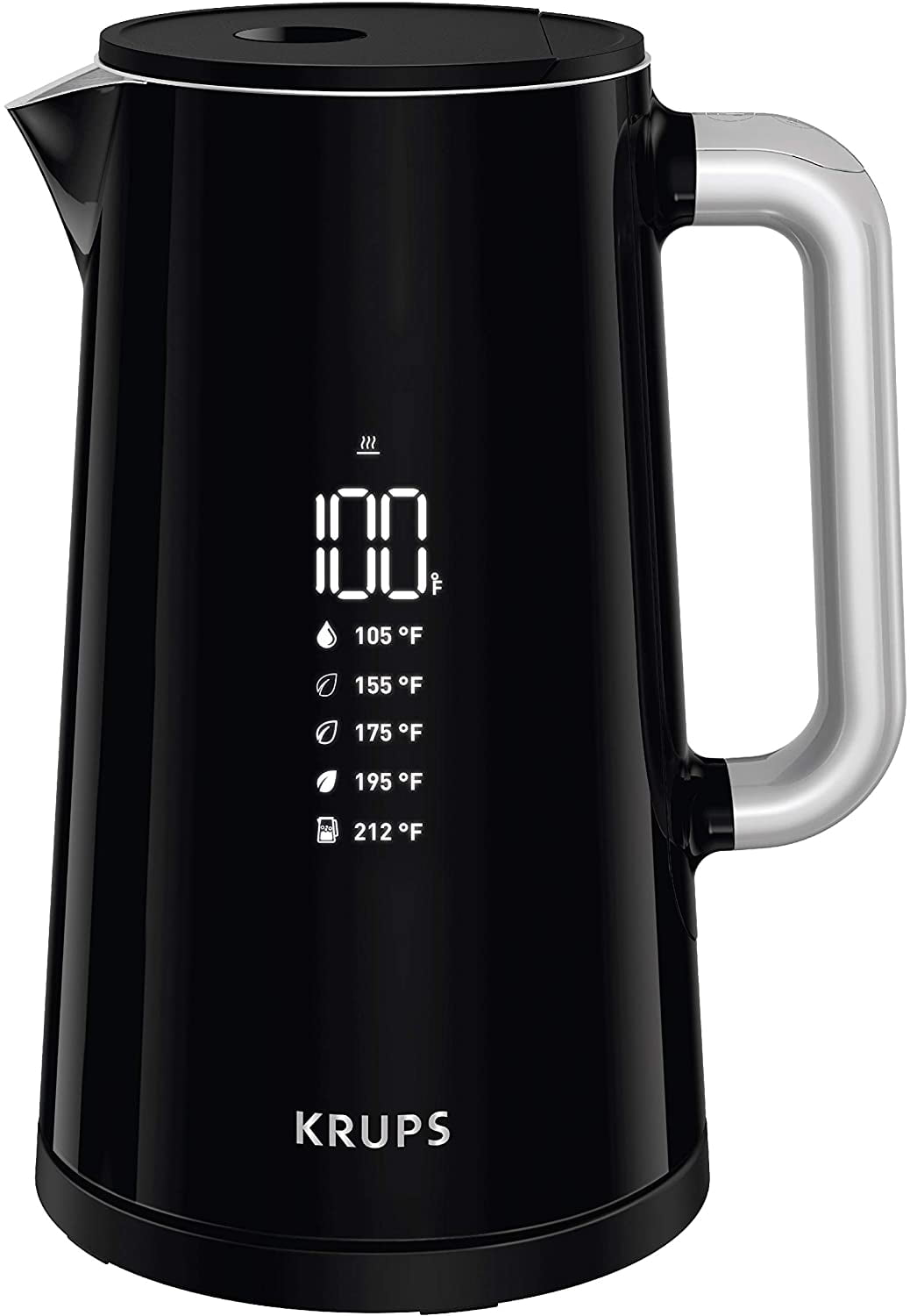 KRUPS Black Stainless Steel 1.7L Digital Electric Kettle