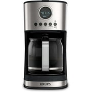 KRUPS Essential 12 Cup Drip Coffee Maker  Digital Programmable Brewer with Auto-Start & Keep Warm
