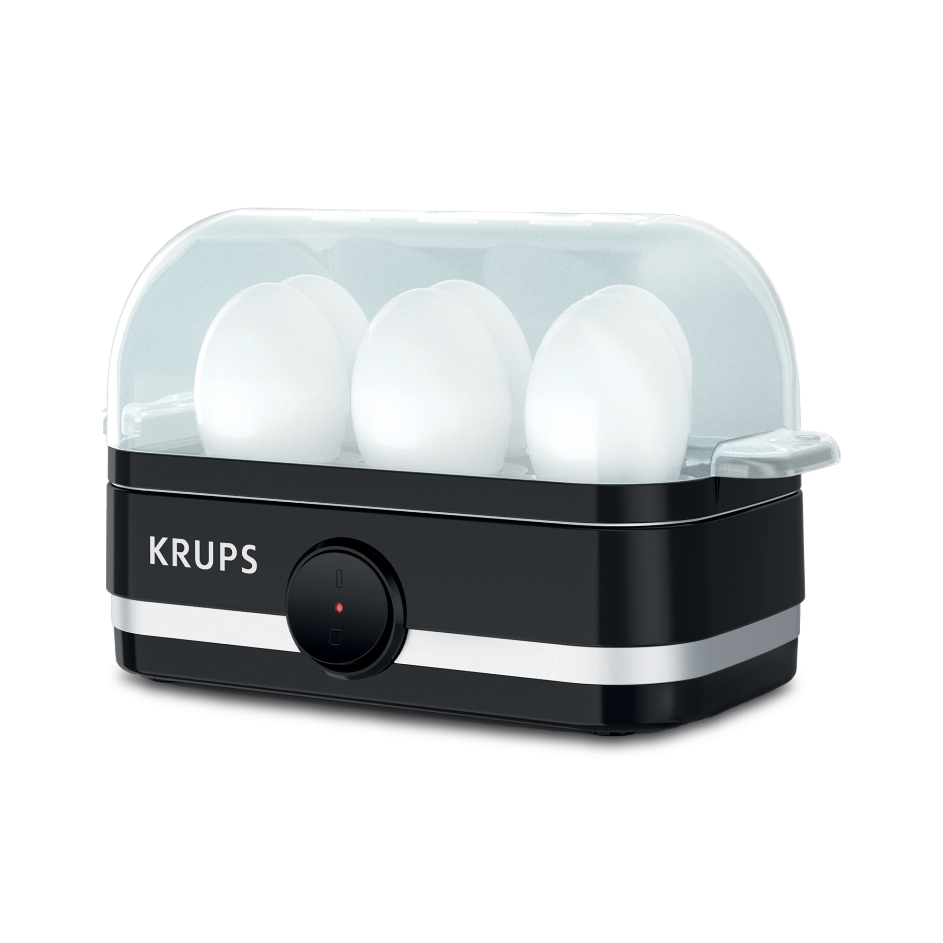 Krups Black Stainless Steel 6-Egg Electric Cooker with Accessories