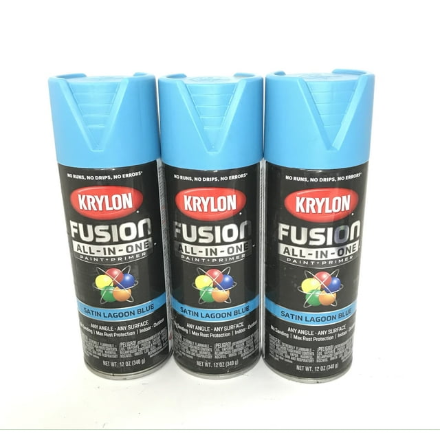 KRYLON 27413 PACK SATIN LAGOON BLUE AllInOne Fusion Paint & Primer