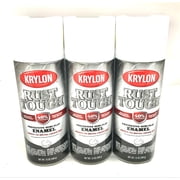 KRYLON RTA9201 SEMI-FLAT WHITE Rust Tough Protective Enamel - Quick Dry - 40% Stronger - 3 PACK