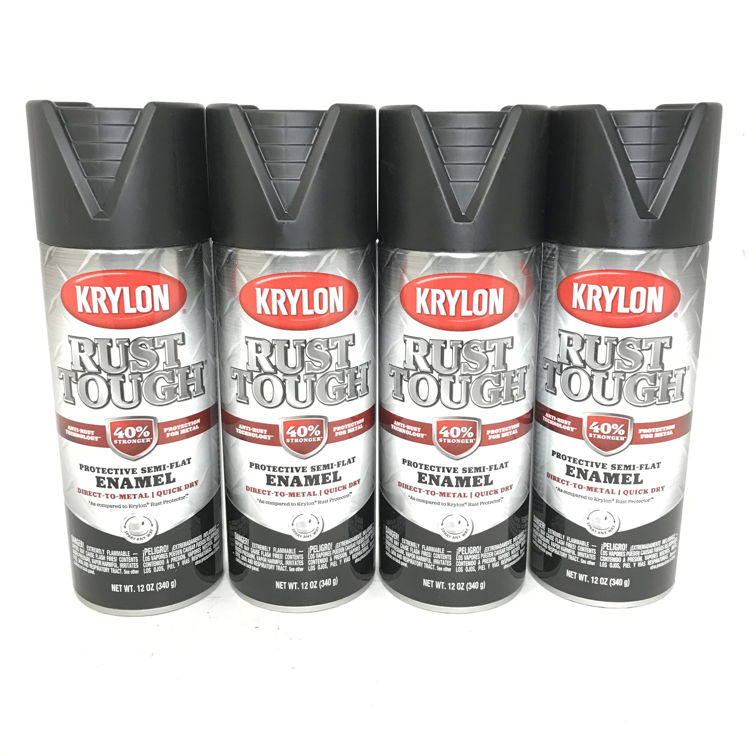 KRYLON RTA92034 PACK SEMIFLAT BLACK Rust Tough Protective Enamel