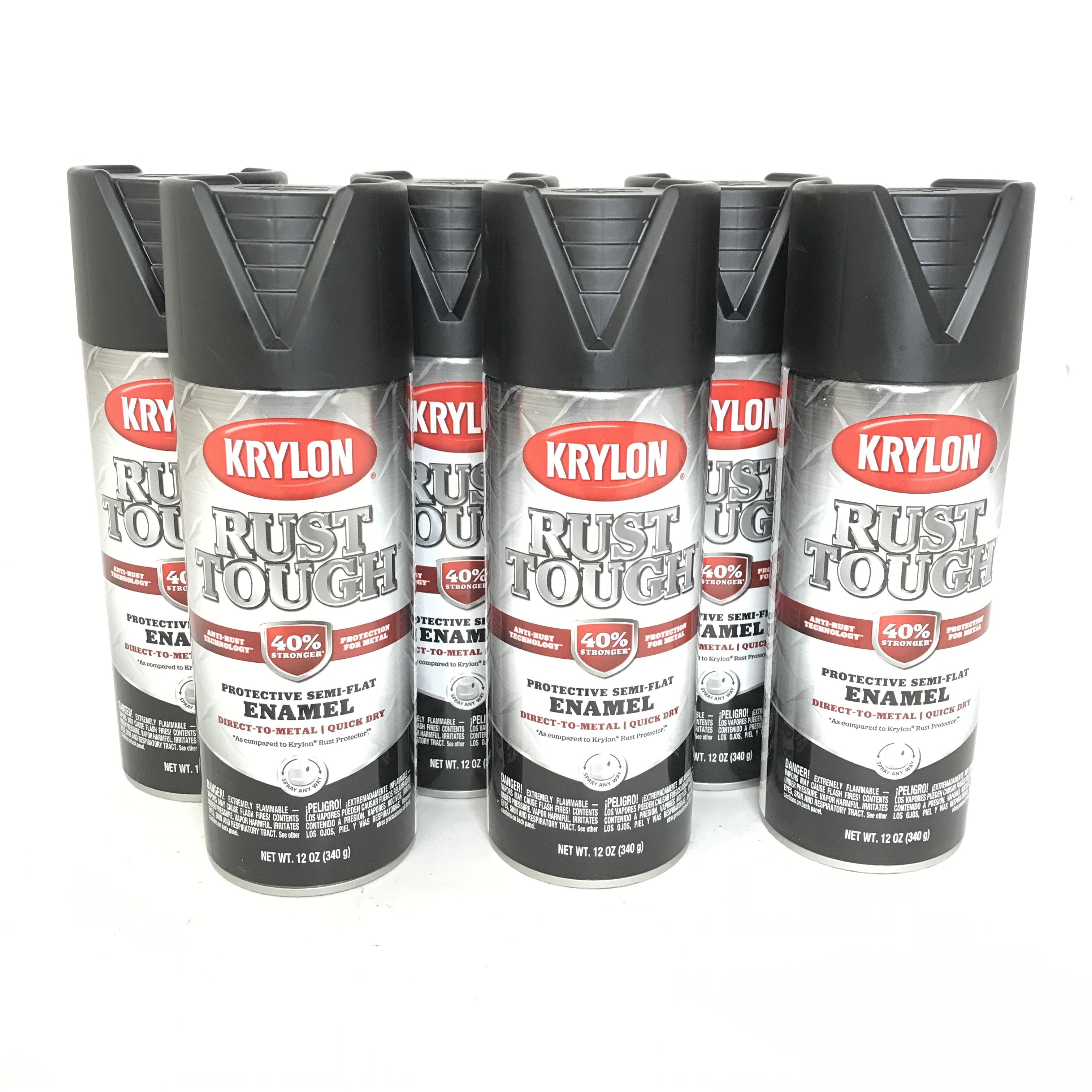 KRYLON RTA92036 PACK SEMIFLAT BLACK Rust Tough Protective Enamel