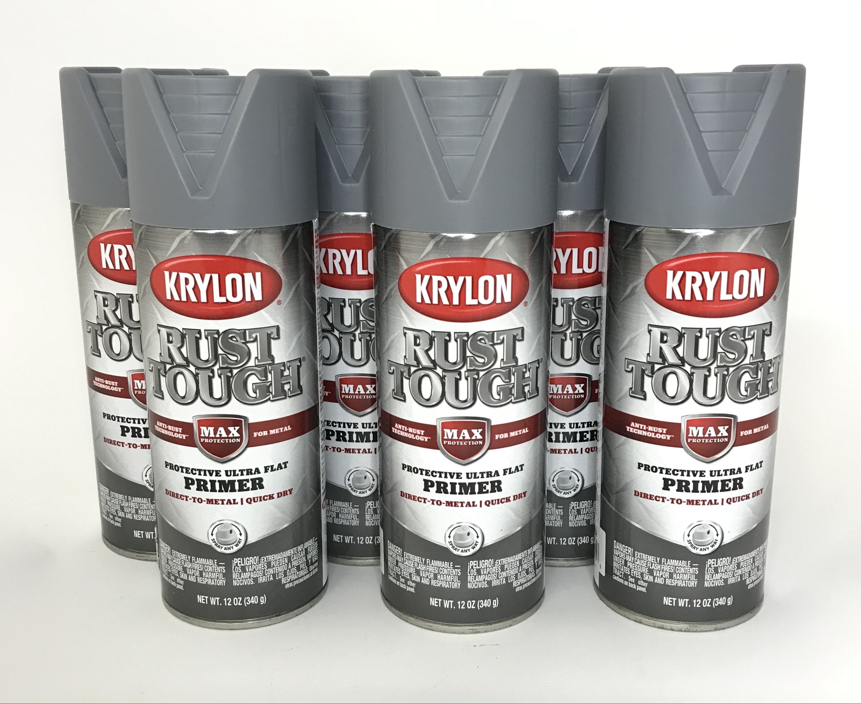 KRYLON Rust Tough GRAY Primer Spray Paint - Max Protection - Quick Dry