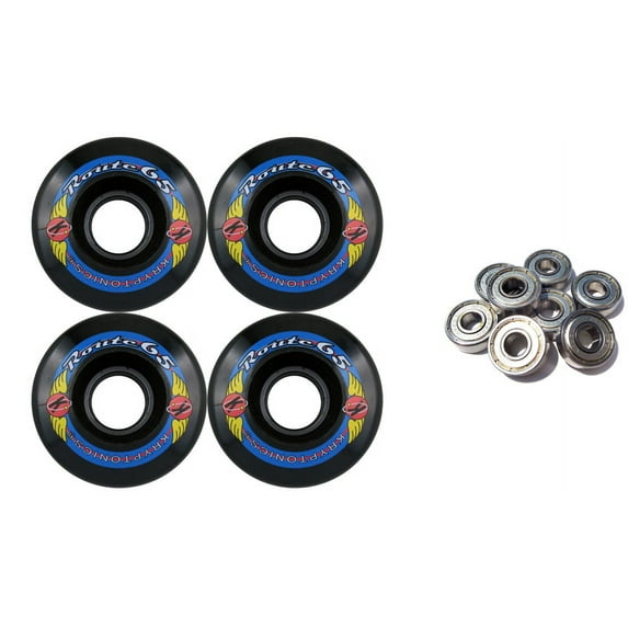 KRYPTONICS ROUTE 65MM 78A BLACK Longboard Skate Wheels + ABEC 9 BEARINGS