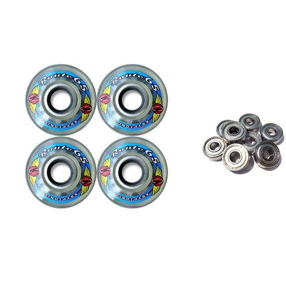 KRYPTONICS ROUTE 65MM 78A CLEAR Longboard Skate Wheels + ABEC 9 BEARINGS