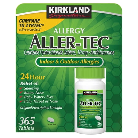 KS Aller-Tec Cetirizine Hydrochloride 10 mg - 365 Tablets