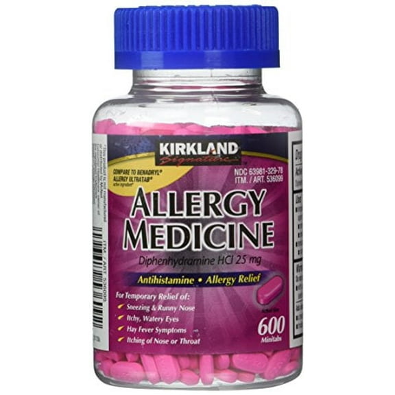 Kirkland Signature Allergy Medicine 25 mg., 600 Minitabs