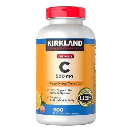 K.S Chewable Vitamin C 500 Mg., Tangy Orange taste 500 Tablets
