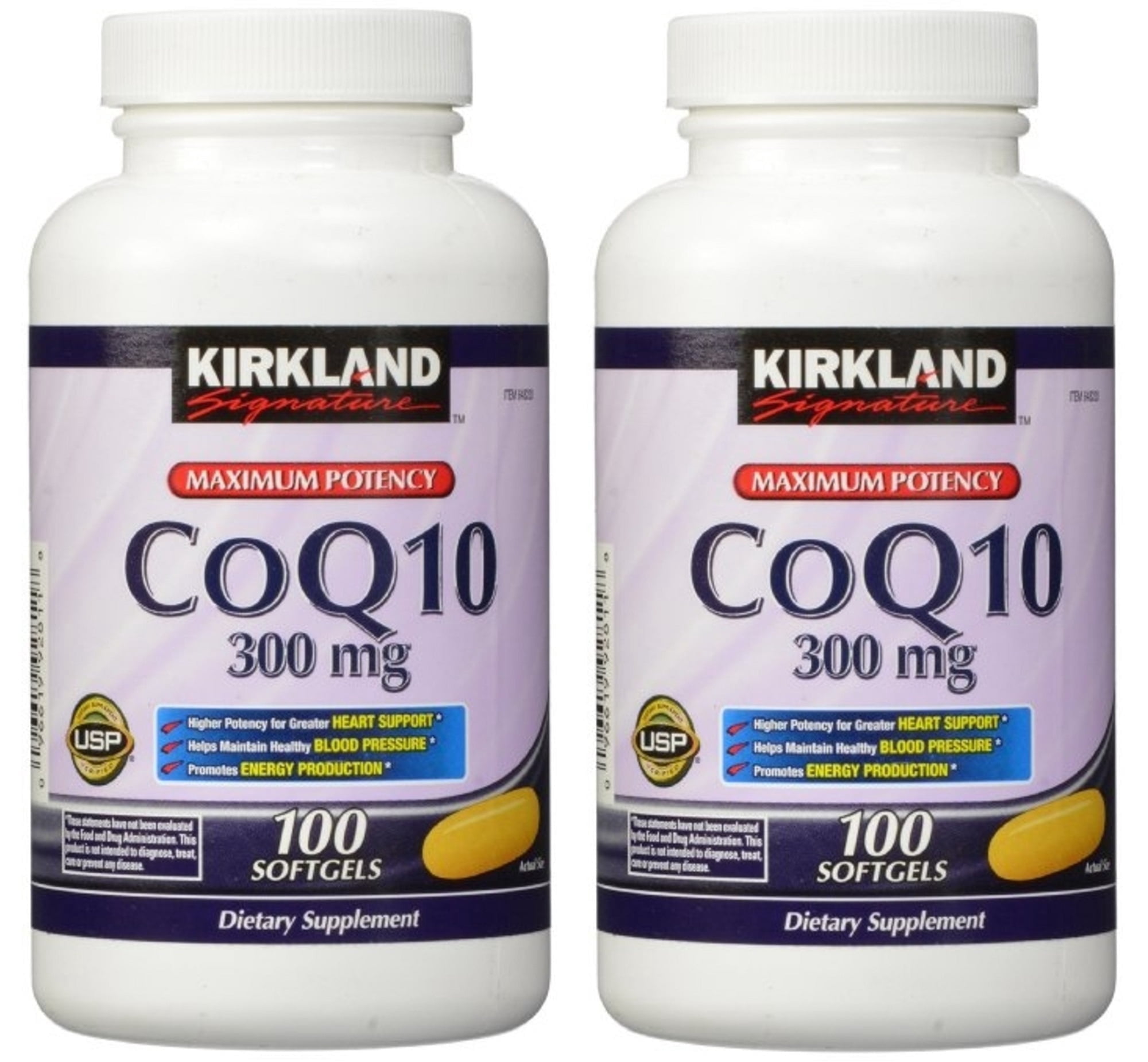 Kirkland Signature CoQ10 300 mg - 100 Softgels (Pack of 2)