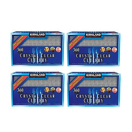 KS Crystal Clear Plastic Cutlery Combo- 360 ct (4 Pack)