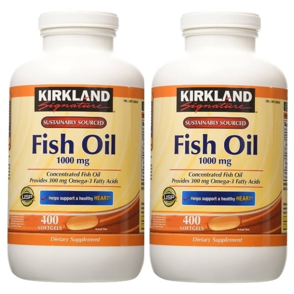 KS Fish Oil 1000mg 400 Softgels -2 Pack