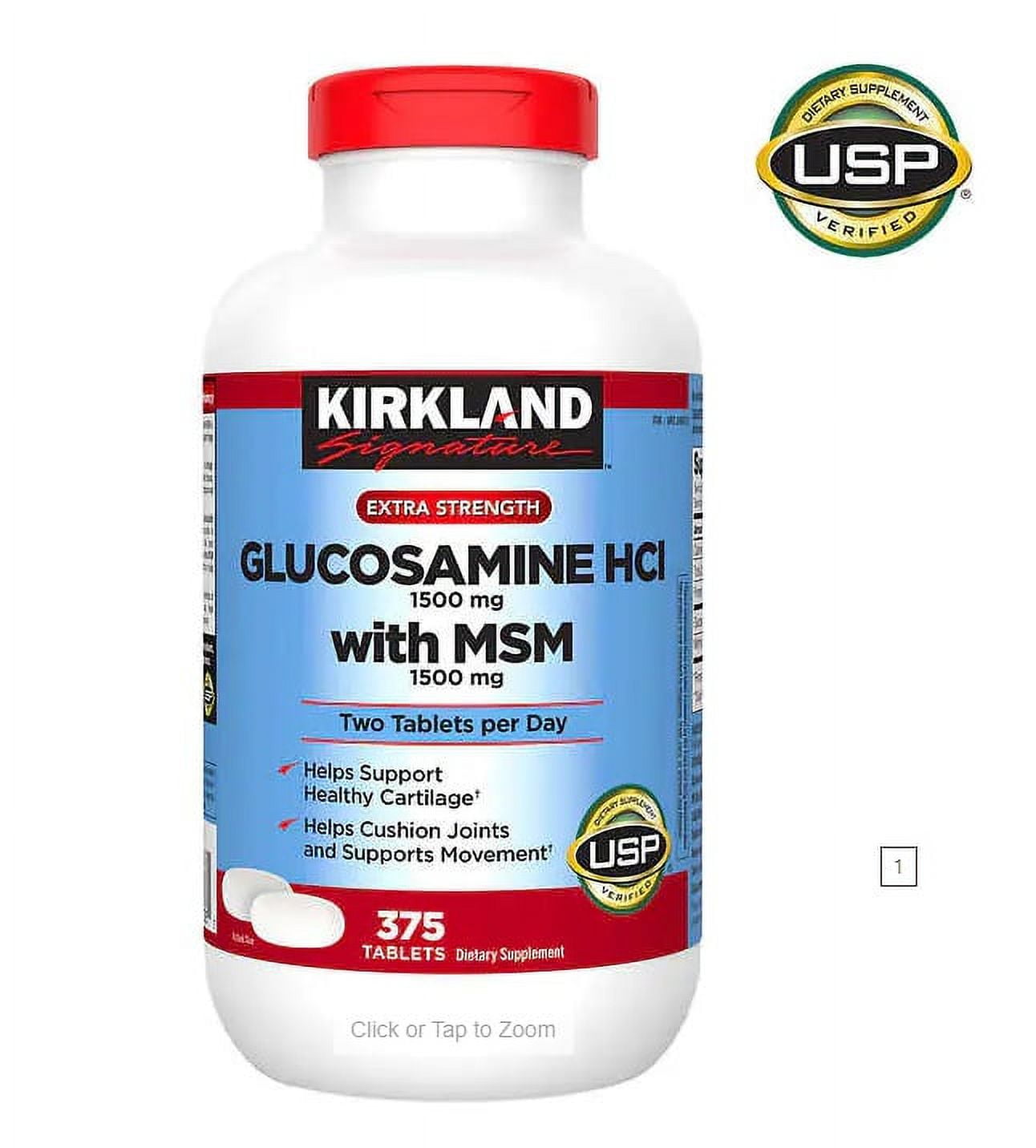 KS Glucosamine with MSM, 375 Tablets