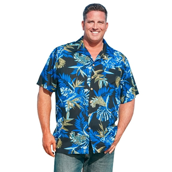 Men's Big & Tall Tropical Rayon Short-Sleeve Shirt