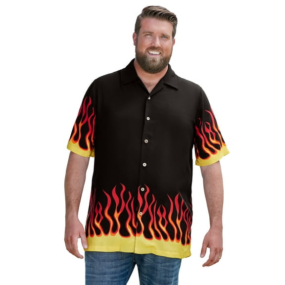 Men's Big & Tall Tropical Rayon Short-Sleeve Shirt