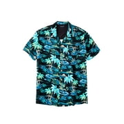 KINGSIZE Men's Big & Tall Tropical Rayon Short-Sleeve Shirt