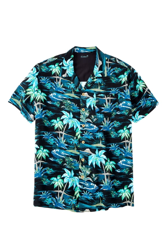Men's Big & Tall Tropical Rayon Short-Sleeve Shirt
