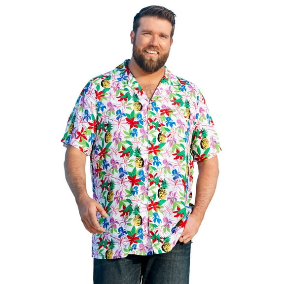 Men's Big & Tall Tropical Rayon Short-Sleeve Shirt
