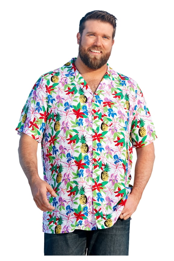 Men's Big & Tall Tropical Rayon Short-Sleeve Shirt