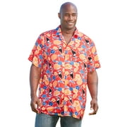 KINGSIZE Men's Big & Tall Tropical Rayon Short-Sleeve Shirt