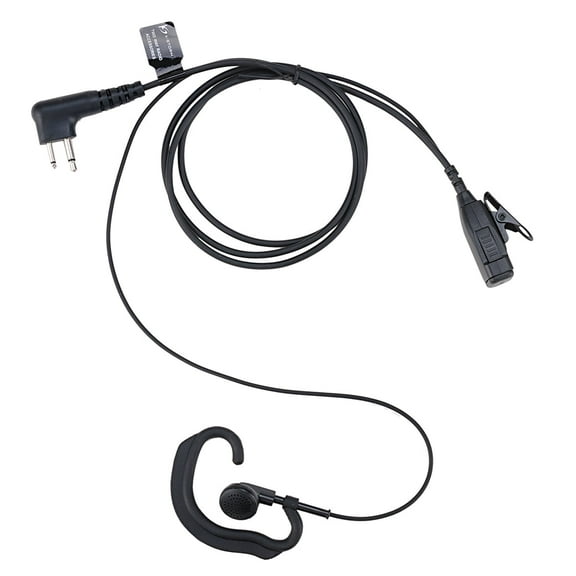 KS K-STORM Two Way Radio Earpiece Headset With PTT Compatible with Motorola Walkie Talkies CP200, CLS1410, PU Material, Black