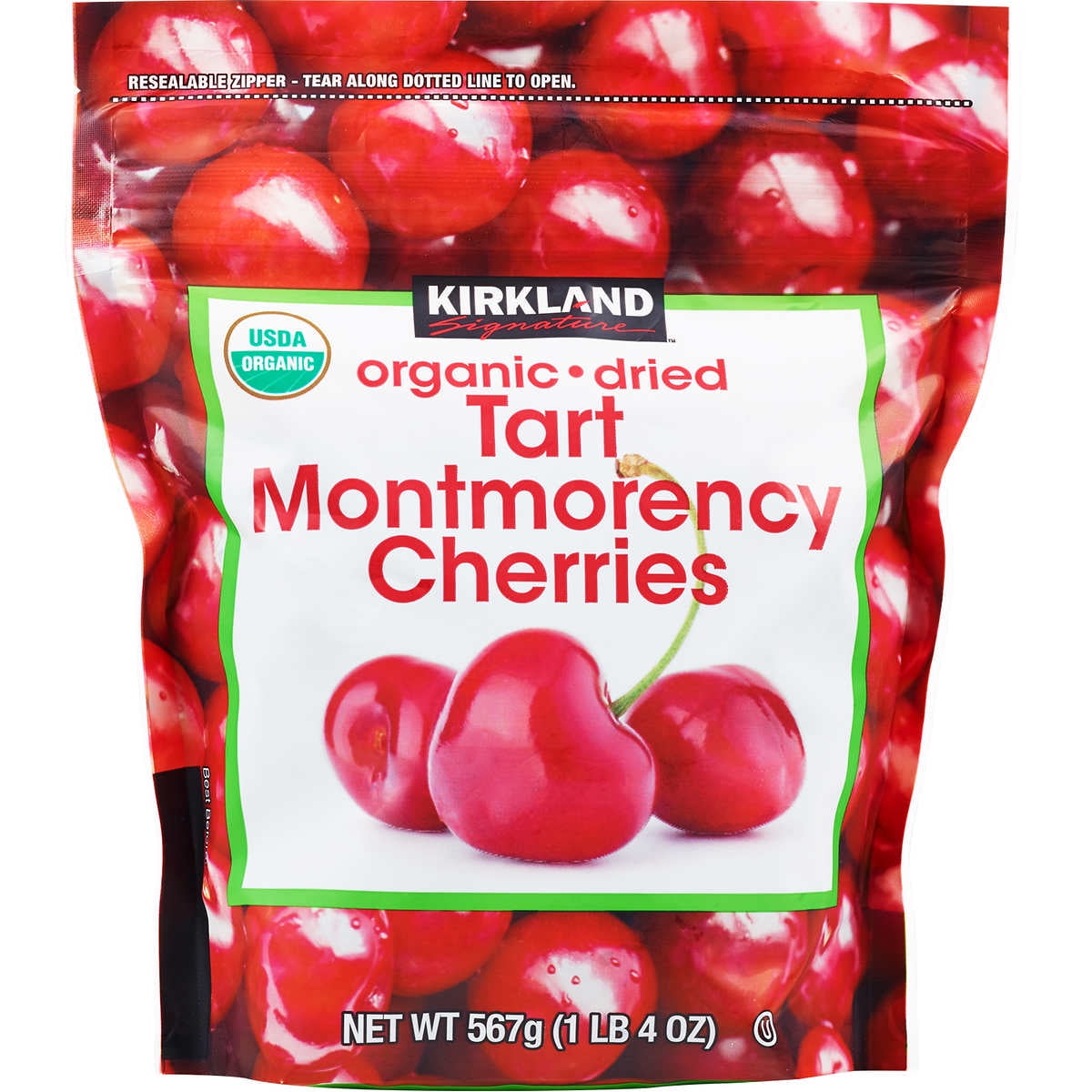 KS Kosher Organic Dried Tart Montmorency Cherries, 1 lb 4 oz