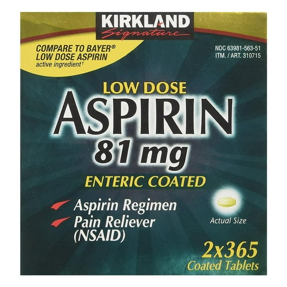 KS Low Dose Aspirin 81 mg 365 Tablets (Pack of 2)