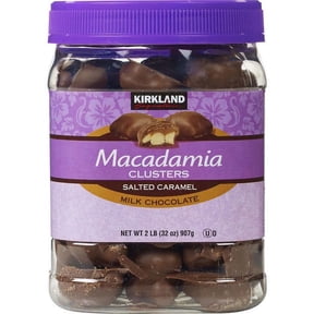 KS Macadamia Clusters Salted Caramel Milk Chocolate Jar 32 Ounce