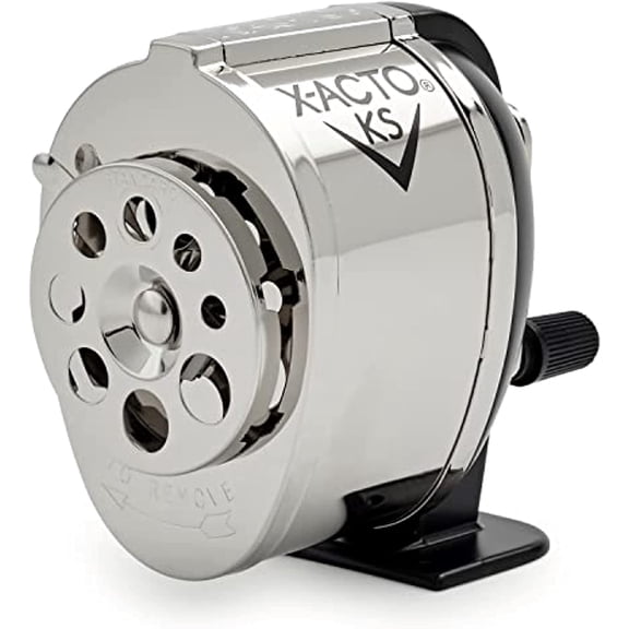 KS Manual Pencil Sharpener, Mountable, Metal, 1 Count - Classroom, Teacher Supplies, Adjustable for 8 Pencil Sizes