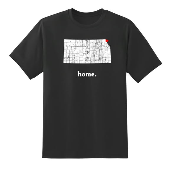 KS Map Kansas Home State Love Kansas Home Design T Shirt Black,XXL
