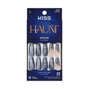 Kiss Core Halloween Press On Nails,  Spooky Tips , Blue, Long Coffin, 32 Count