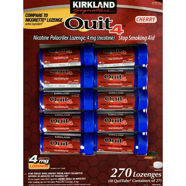 KS Quit Smoking Lozenges 4 Mg., 270 Pieces Cherry Compare to Nicorette Lozenge Active