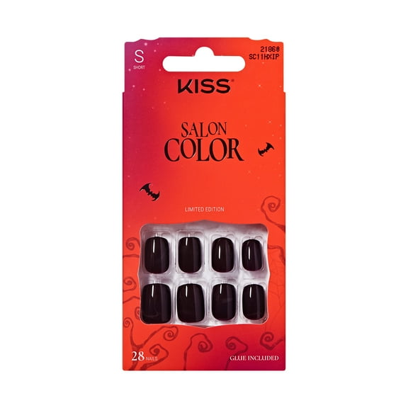 KISS Salon Color Halloween Press On Nails, Keep Calm N Scare On, Short Squoval, 28 Count