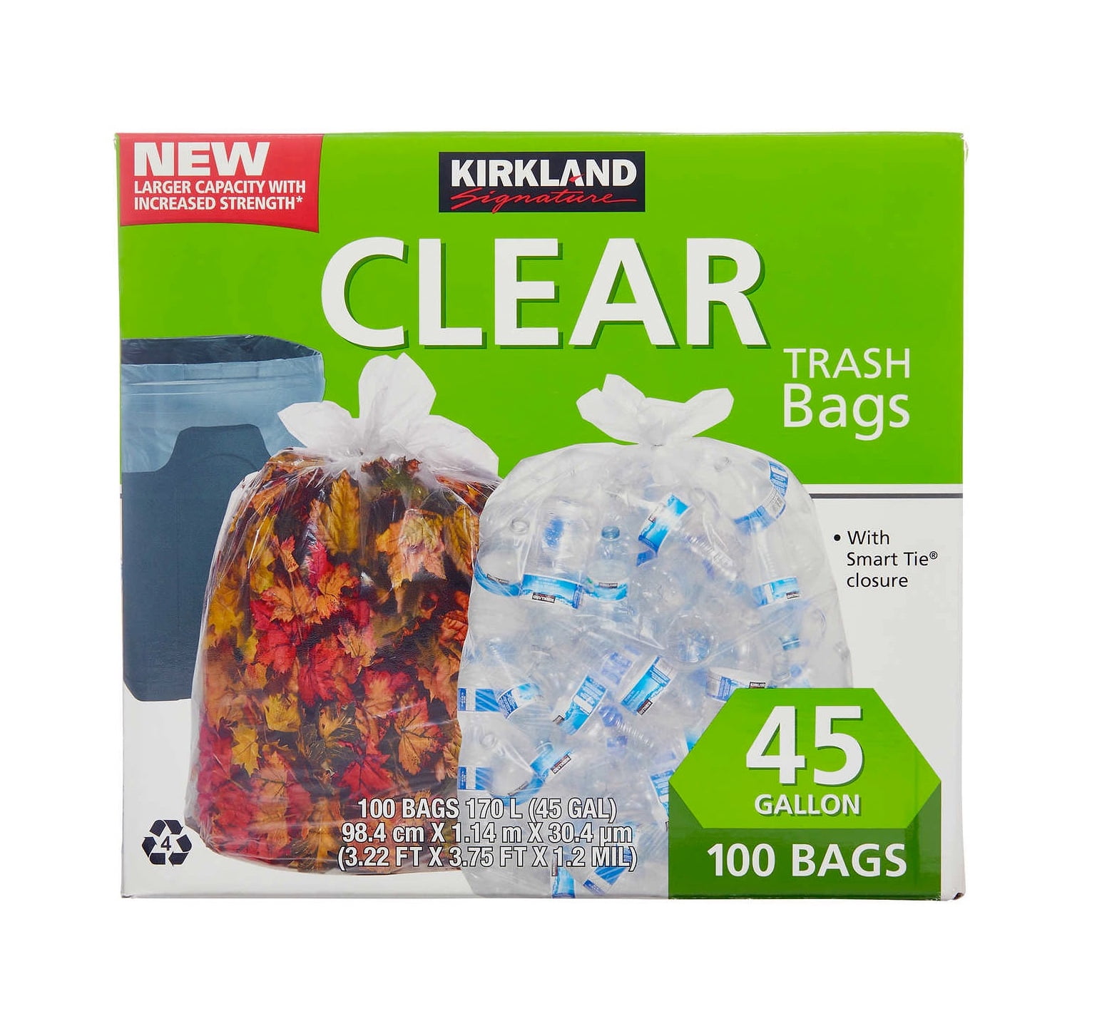 Kirkland Signature Smart Tie Garbage Bags, Pack of 100