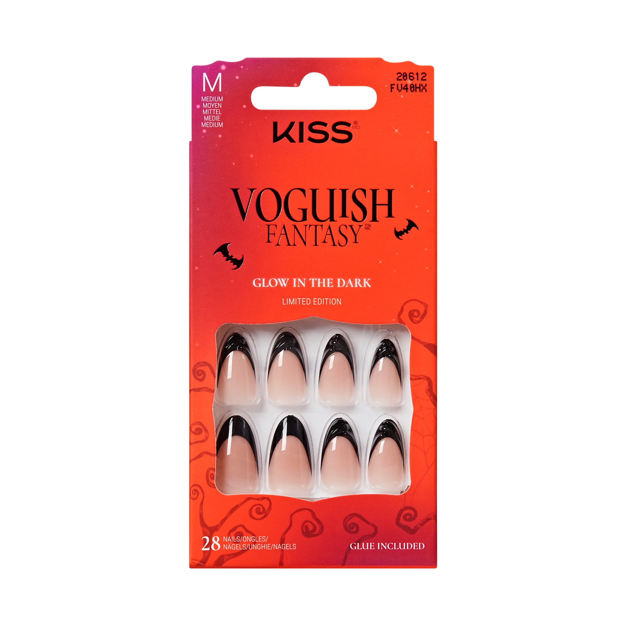 KISS Voguish Fantasy Halloween Press On Nails Almond, Ghoul Friends, Medium, 28 Count