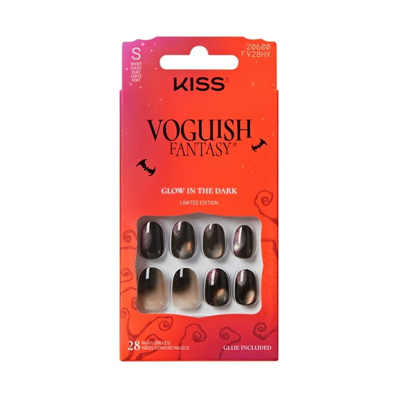 KISS Voguish Fantasy Halloween Press On Nails, Little Freak, Short Oval, 28 Count