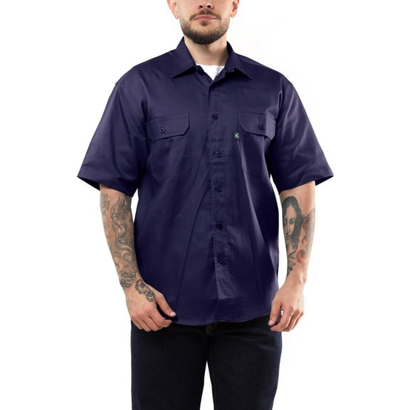 KS03 - Kolossus Men's Lightweight Cotton Blend Short Sleeve Work Shirt with Pockets