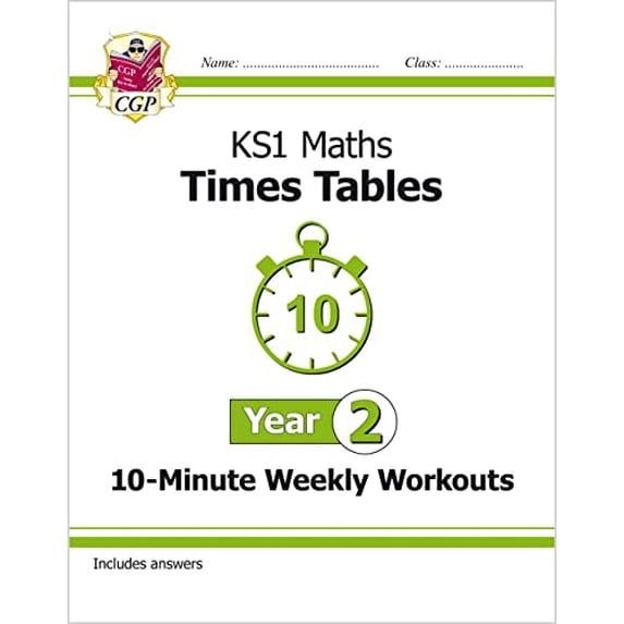 Pre-Owned KS1 Year 2 Maths Times Tables 10-Minute Weekly Workouts (CGP Year 2 Maths) Paperback